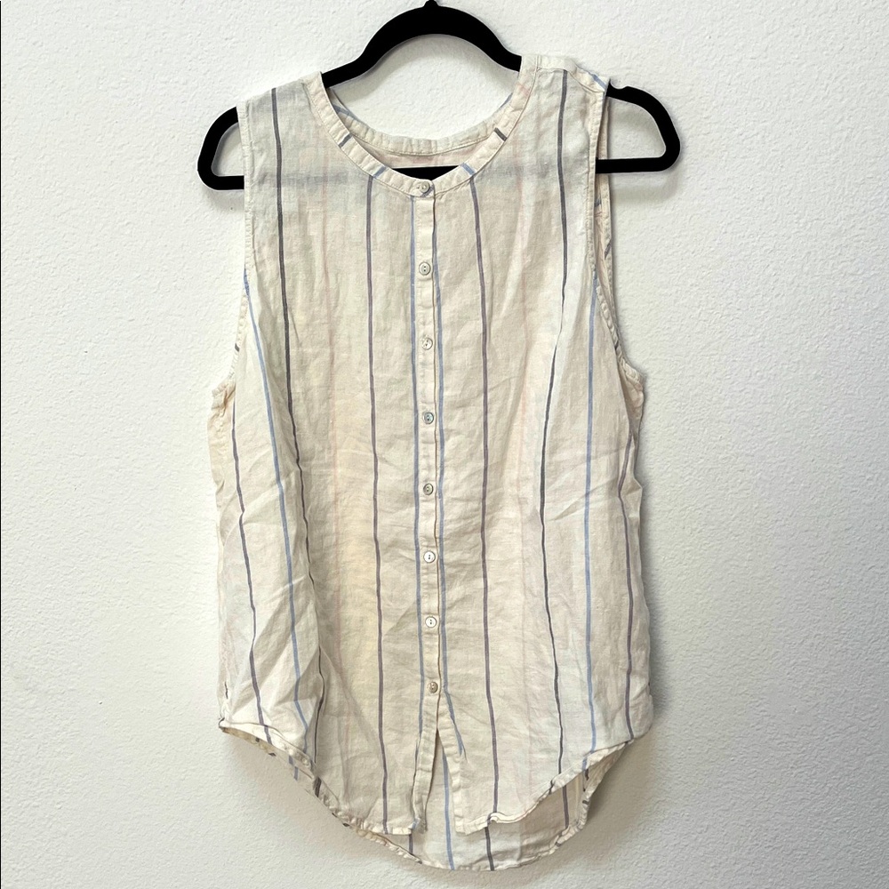 C&C California linen sleeveless top